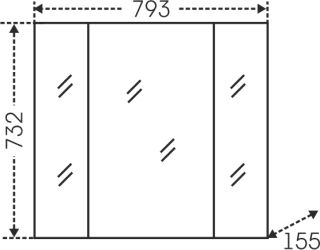 Зеркальный шкаф СанТа Стандарт 113010 80см белый